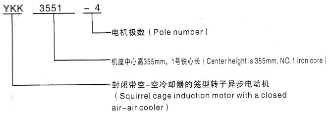 YKK系列(H355-1000)高压YJTGKK4502-4三相异步电机西安泰富西玛电机型号说明